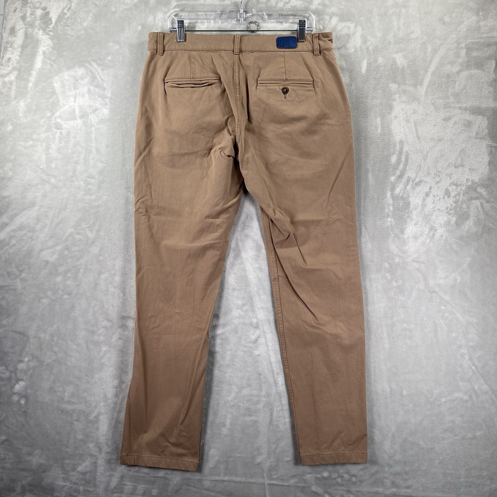 Mugsy Pants men's 34x29 Belmonts Chino Brown Classic Fit Stretch Flat Front - Picture 15 of 15